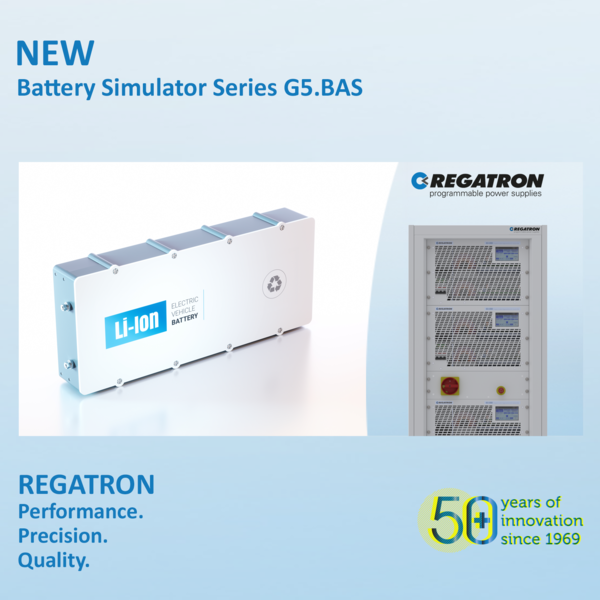 Con il crescente utilizzo di sistemi di accumulo di energia, sono necessari potenti simulatori di batterie. Ulteriori informazioni sulla nuova serie di simulatori di batterie G5.BAS di REGATRON.