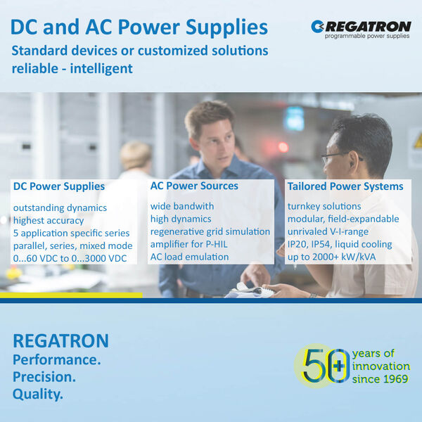 Wide Range of DC and AC Power Supplies: Visit REGATRON at one of the next trade fairs!