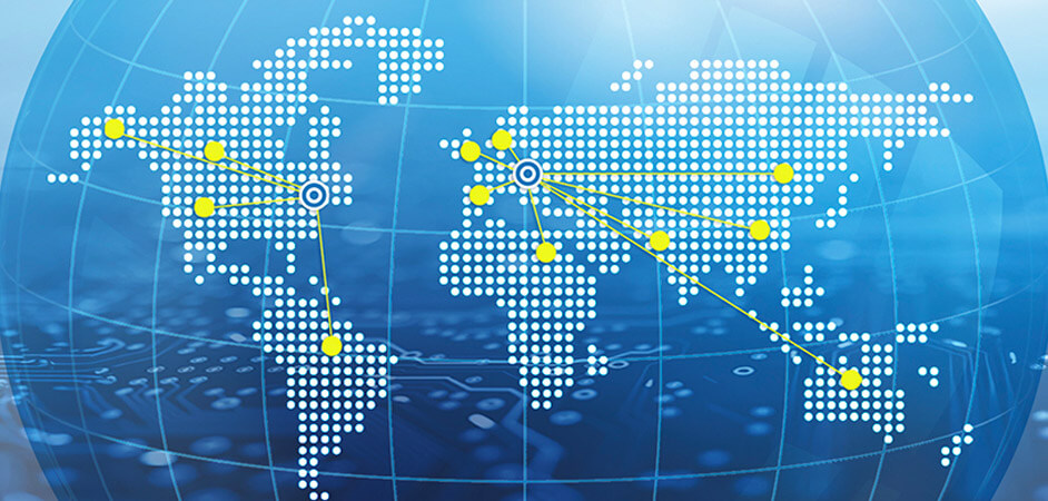 Global map showing REGATRON headquarters and international locations – worldwide programmable power supply support