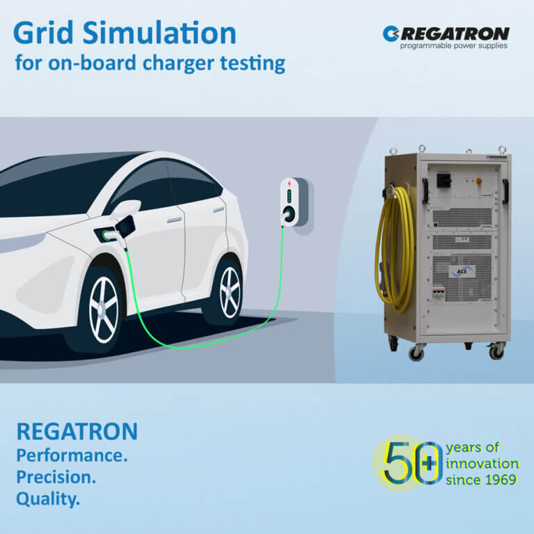 New Function in TC.ACS Grid Simulator allows Higher Currents, e.g. when Testing Single-Phase On-Board Chargers for E-Cars